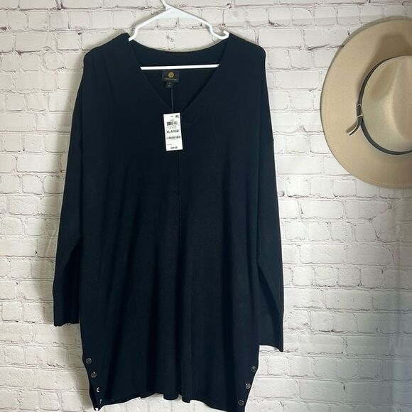 NWT JM COLLECTIONS BLACK LONG SLEEVE - Picture 1 of 7